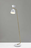 Brass Cinch Floor Lamp in White Metal