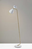 Brass Cinch Floor Lamp in White Metal