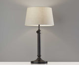 Set of 2 Black Metal Adjustable Height Table Lamp