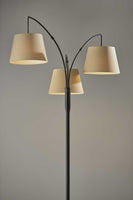 Three Light Adjustable Arm Dark Bronze Floor Lamp