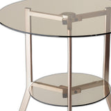 20" X 21" Copper Copper Powder Coated Metal Tripod End Table