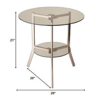 20" X 21" Copper Copper Powder Coated Metal Tripod End Table