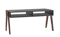 Modern Retro Black and Walnut Finish Coffee Table