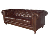 Black Leather Classic  Sofa 2 Places