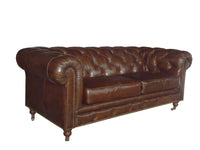 Black Leather Classic  Sofa 2 Places