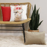 Happy Flower Llama Decorative Accent Pillow