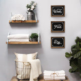 Wash Dry Fold Rustic Laundry Wall Art 3pc Set