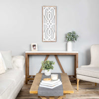Distressed Heart and Fleur de Lis Wood Panel Wall Decor