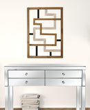 Modern Maze Natural White and Black Wood Panel Wall Art