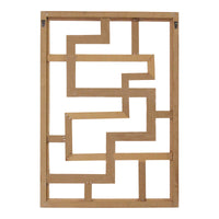 Modern Maze Natural White and Black Wood Panel Wall Art