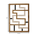 Modern Maze Natural White and Black Wood Panel Wall Art