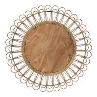 34 Bamboo Burst Rattan Wall Mirror