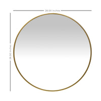 28 Round Chic Gold Metal Framed Wall Mirror