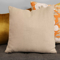 Square Sand Beige Tweed Textured Throw Pillow