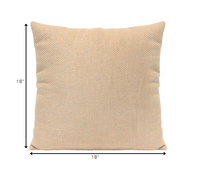 Square Sand Beige Tweed Textured Throw Pillow