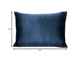Royal Blue Velvet Lumbar Throw Pillow