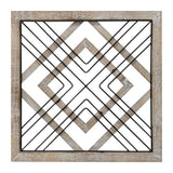 Sqaure Wood & Metal Geometric Plate Wall Decor