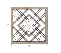 Sqaure Wood & Metal Geometric Plate Wall Decor
