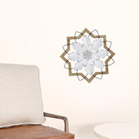 Light Blue Flower Metal and Wood Framed Wall Art