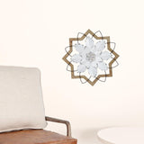 Light Blue Flower Metal and Wood Framed Wall Art