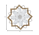 Light Blue Flower Metal and Wood Framed Wall Art