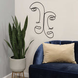 Modern Metal Outline Faces Wall Decor