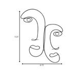 Modern Metal Outline Faces Wall Decor