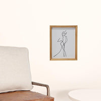 Black and White Body Outline Wooden Framed Wall Art