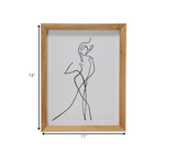 Black and White Body Outline Wooden Framed Wall Art