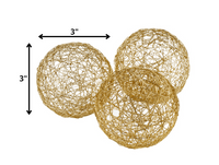 3' X 3' X 3' Gold Iron Wire Spheres Box Of 3