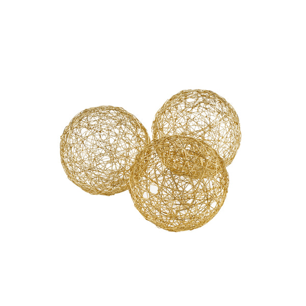 4' X 4' X 4' Gold Iron Wire Spheres Box Of 3