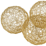 5' X 5' X 5' Gold Iron Wire Spheres Box Of 3