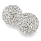 4' X 4' X 4' Silver Iron & Cristal Spheres Set Of 2