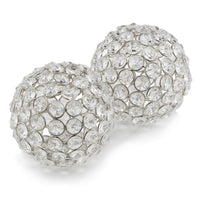 4' X 4' X 4' Silver Iron & Cristal Spheres Set Of 2