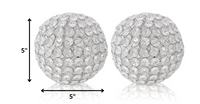 5' X 5' X 5' Silver Iron & Cristal Spheres Set Of 2