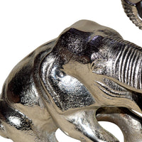 5' X 10' X 8' Silver Aluminum Resting Elephant