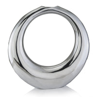 4' X 19' X 19' Silver Aluminum Ring Large Hoop Vase