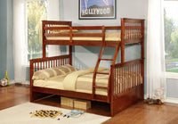 Contemporary Brown Finish Twin over Full Bunk Bed