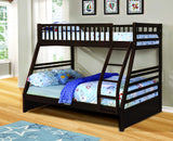 Contemporary Brown Finish Twin over Full Bunk Bed