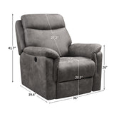 36.2" X 39.37" X 41.7" Grey Air Leather -  Power Recliner with USB port