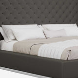 60 X 91 X 91 Black Faux Leather Bed King