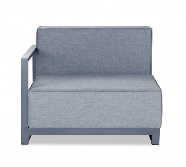 29 X 37 X 41 Gray Acrylic Modular Left Arm Chair