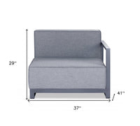 29 X 37 X 41 Gray Acrylic Modular Right Arm Chair