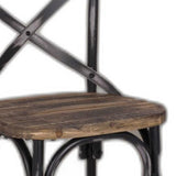 Antique Black Reclaimed Wooden Bar Chair