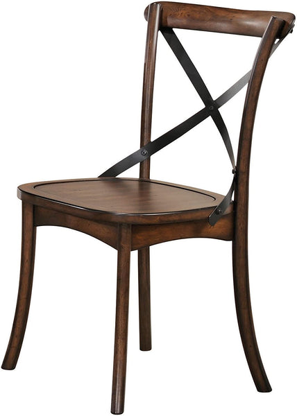 18' X 21' X 35' Dark Oak  Black Wood Side Chair Set2