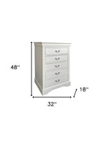 32" White Manufactured Wood Five Drawer Standard Chest