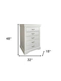 32" White Manufactured Wood Five Drawer Standard Chest