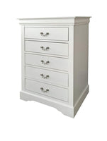 32" White Manufactured Wood Five Drawer Standard Chest