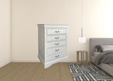 32" White Manufactured Wood Five Drawer Standard Chest