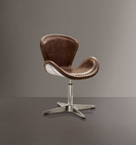 25' X 24' X 33' Retro Brown Leather Accent Chair (1Pc)